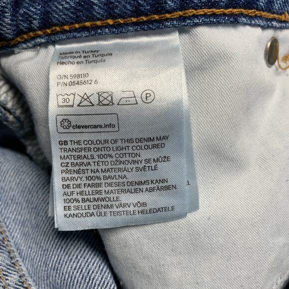 "Girls Bite Back" H&M Jeans Sz 6 Distressed Straight Leg Raw Hem - Picture 6 of 10